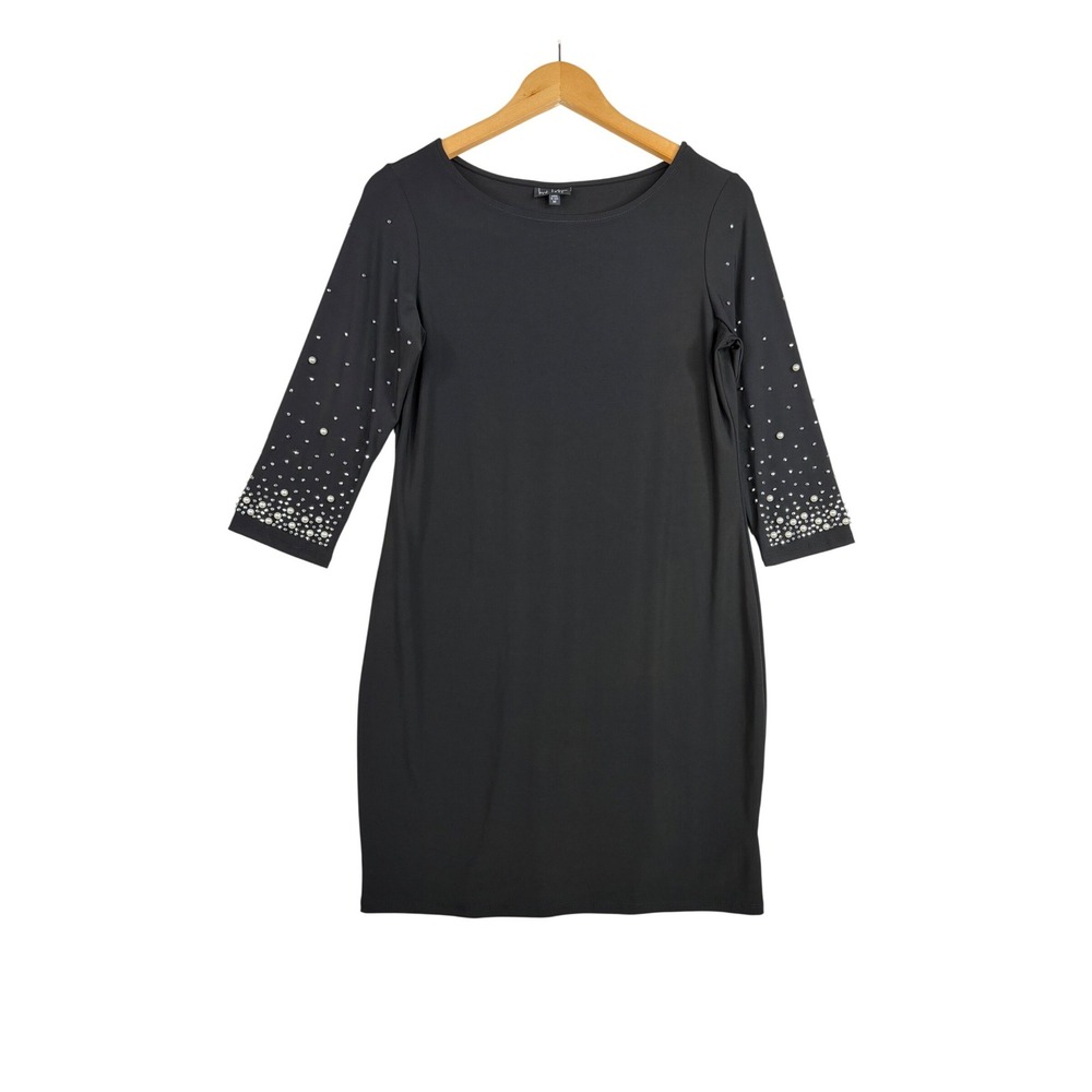 Nicole Miller 3/4 Embellished Sleeve size Medium Black